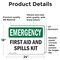 Signmission First Aid And Spills Kit, 24 in W x Rectangle, Vinyl Decal OS-2PACK-EM-D-1824-L-10367 - alternate 4